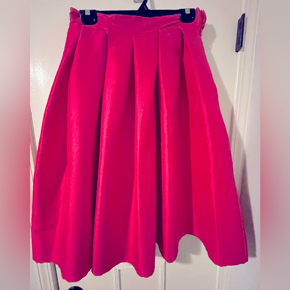 Hot Pink Formal Pleated Skirt